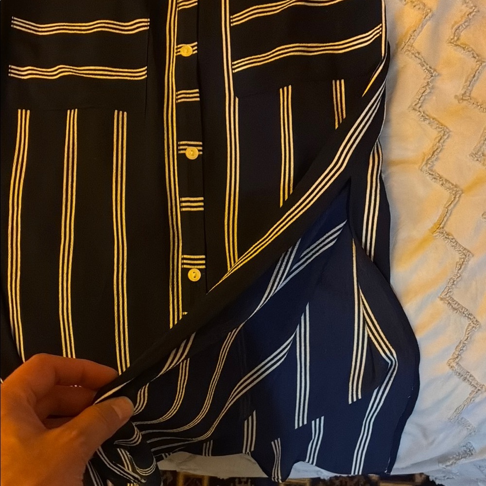 Monteau Striped Button-Up Shirt Dress - Picture 6 of 11
